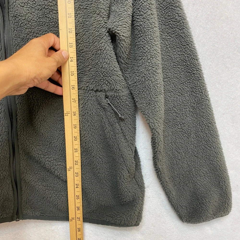 The North Face Fleece Jacket Mens Large Gray Sherpa Full Zip High Pile Highrail